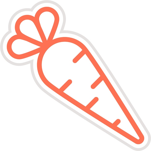 Ilustración del diseño del icono del vector de zanahoria