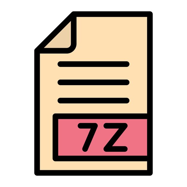 Ilustración del diseño del icono vectorial 7Z