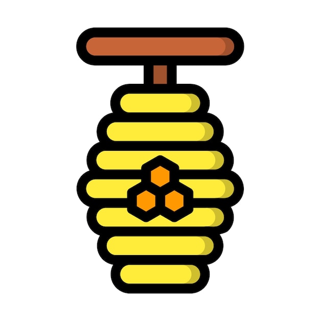 Ilustración del diseño del icono vectorial de la abeja de miel