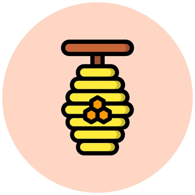 Ilustración del diseño del icono vectorial de la abeja de miel