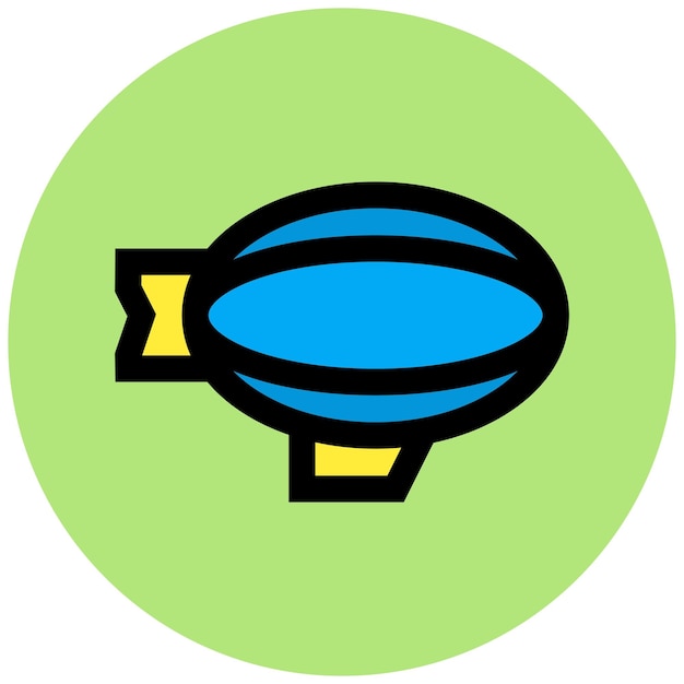 Ilustración del diseño del icono vectorial de la aeronave voladora