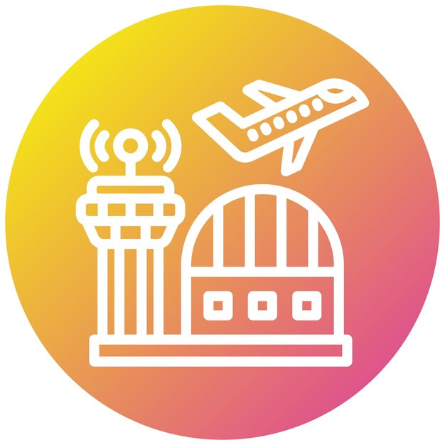 Ilustración del diseño del icono vectorial del aeropuerto