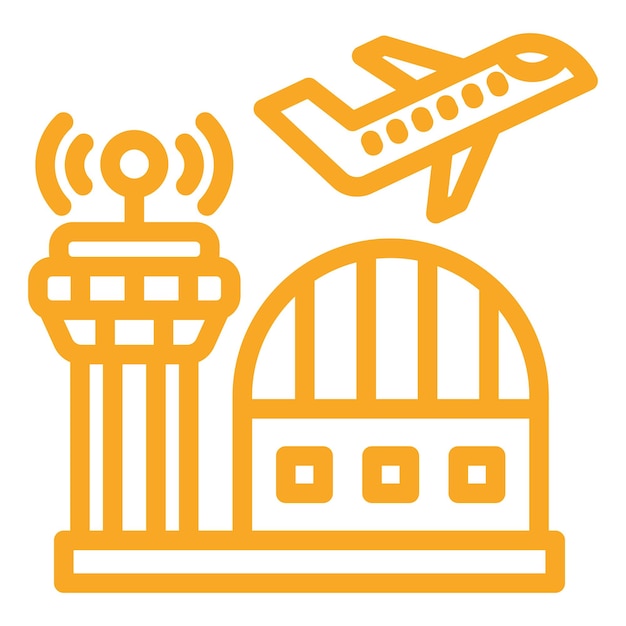 Ilustración del diseño del icono vectorial del aeropuerto
