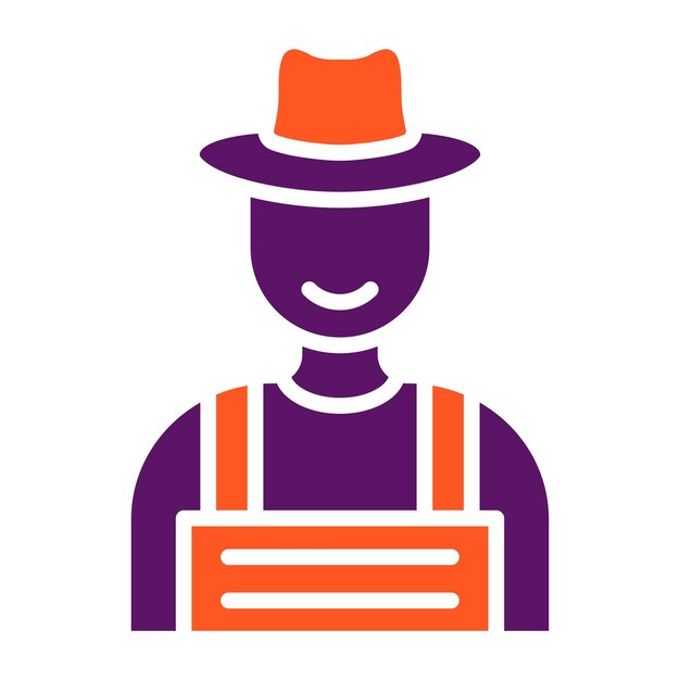 Ilustración del diseño del icono vectorial del agricultor
