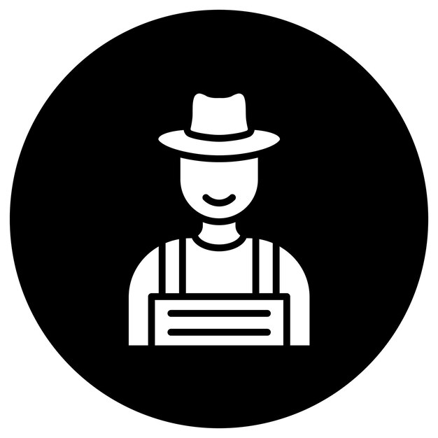 Ilustración del diseño del icono vectorial del agricultor