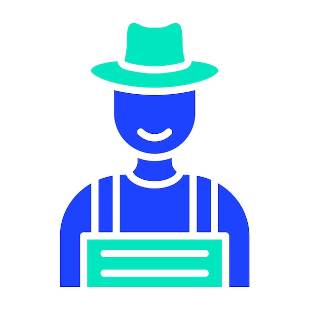 Ilustración del diseño del icono vectorial del agricultor