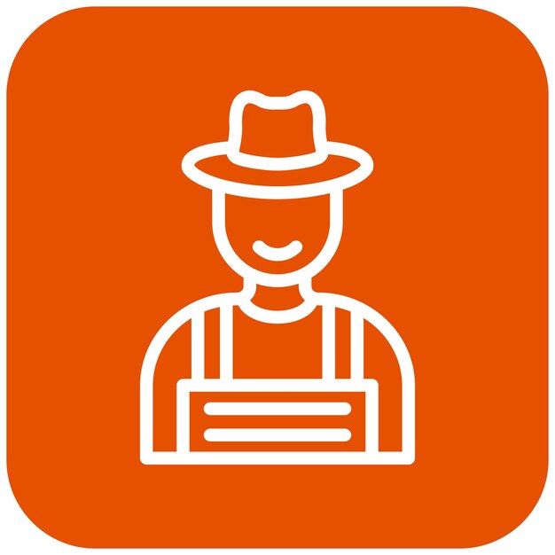 Ilustración del diseño del icono vectorial del agricultor