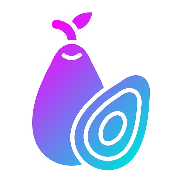 Ilustración del diseño del icono vectorial del aguacate