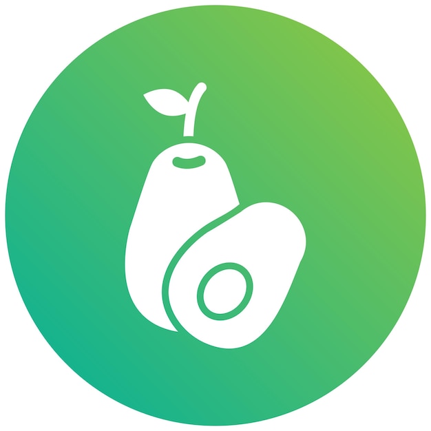 Ilustración del diseño del icono vectorial del aguacate