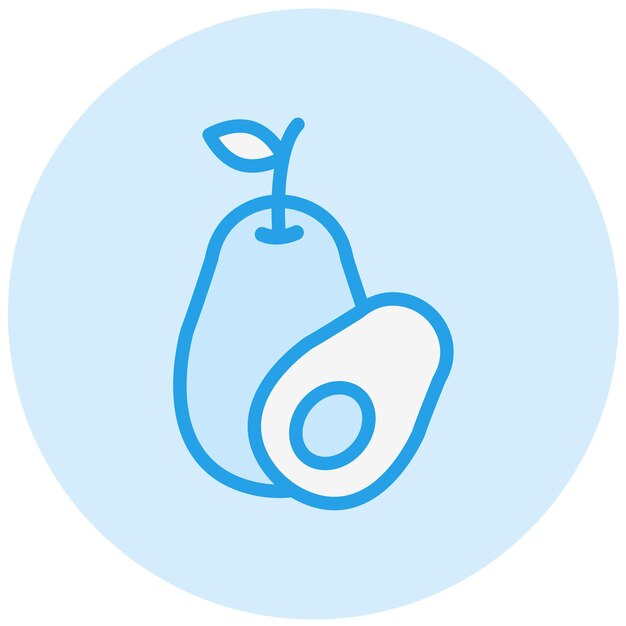 Ilustración del diseño del icono vectorial del aguacate