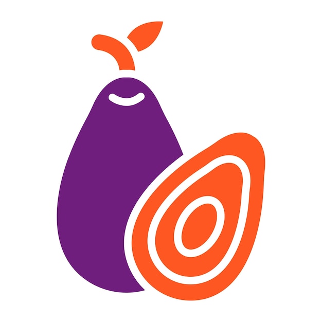 Ilustración del diseño del icono vectorial del aguacate
