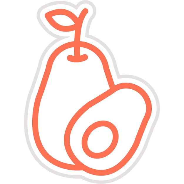 Ilustración del diseño del icono vectorial del aguacate