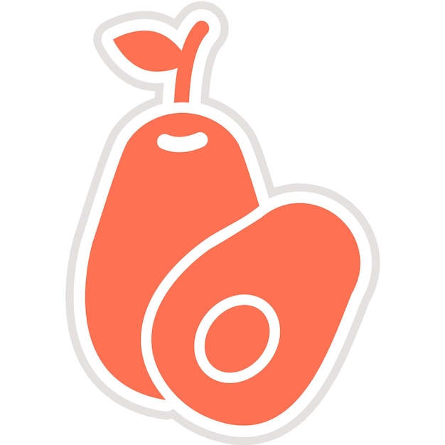 Ilustración del diseño del icono vectorial del aguacate