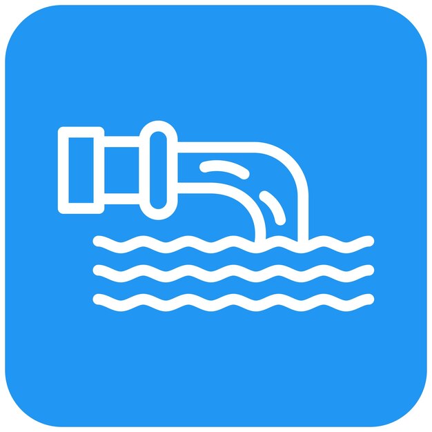 Ilustración del diseño del icono vectorial de las aguas residuales