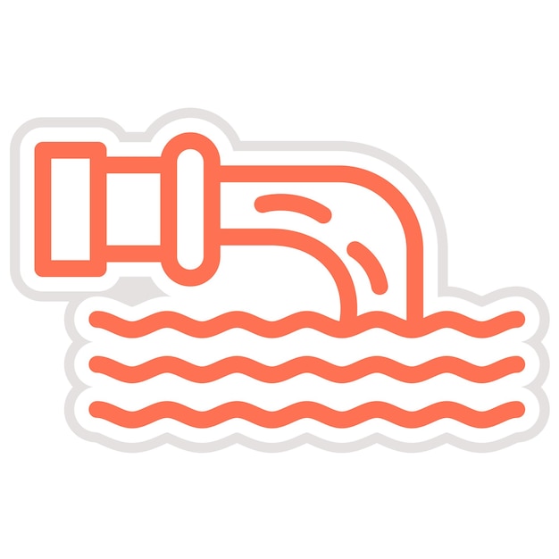 Ilustración del diseño del icono vectorial de las aguas residuales