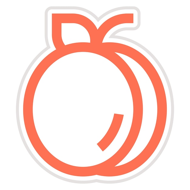 Ilustración del diseño del icono vectorial del albaricoque