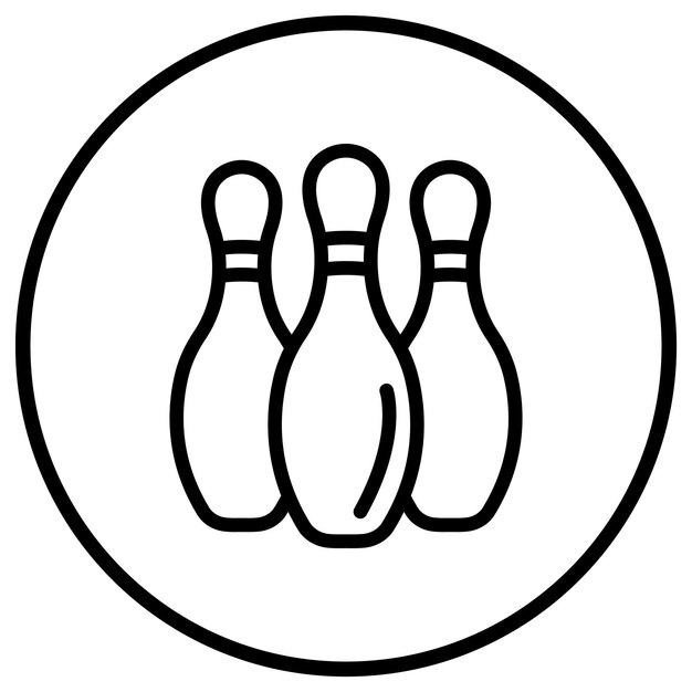 Ilustración del diseño del icono vectorial de los alfileres de bolos