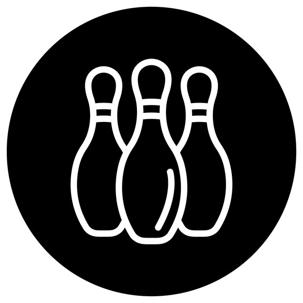 Ilustración del diseño del icono vectorial de los alfileres de bolos