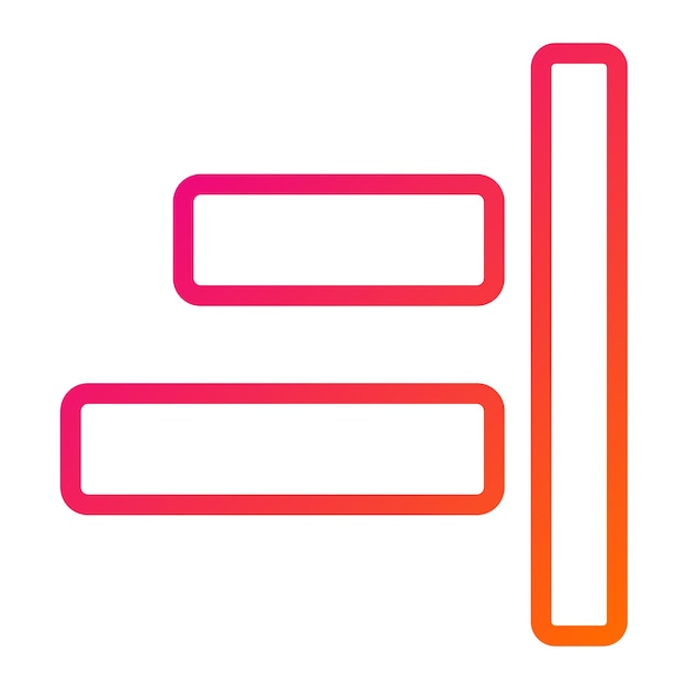 Ilustración del diseño del icono vectorial de alineación derecha