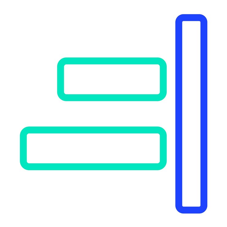 Vector ilustración del diseño del icono vectorial de alineación derecha