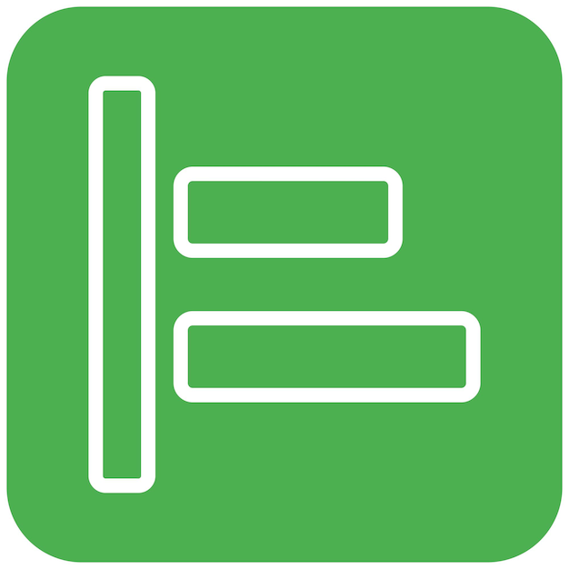Ilustración del diseño del icono vectorial de alineación a la izquierda