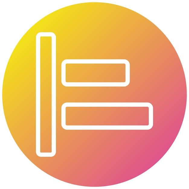 Ilustración del diseño del icono vectorial de alineación a la izquierda