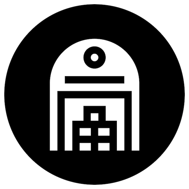Ilustración del diseño del icono vectorial del almacén