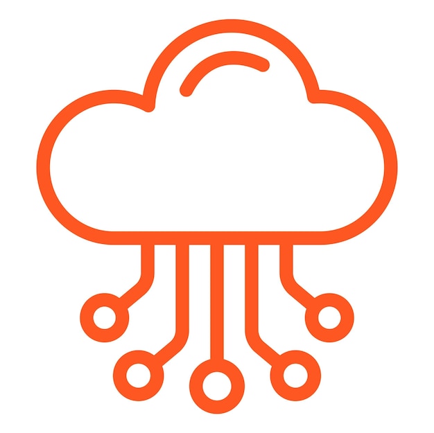 Ilustración del diseño del icono vectorial de alojamiento en la nube