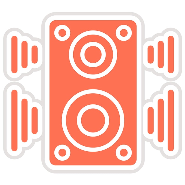 Ilustración del diseño del icono vectorial del altavoz