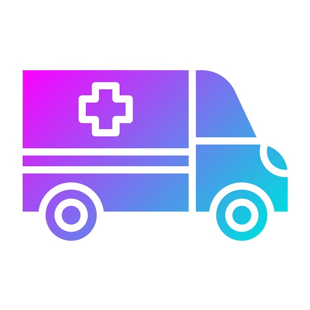 Ilustración del diseño del icono vectorial de la ambulancia