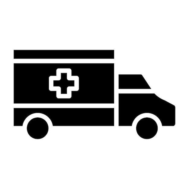 Ilustración del diseño del icono vectorial de la ambulancia