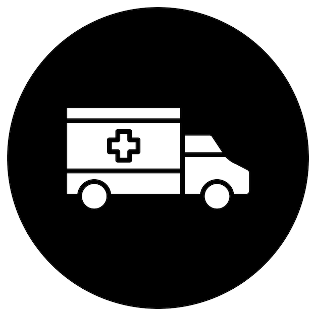 Ilustración del diseño del icono vectorial de la ambulancia