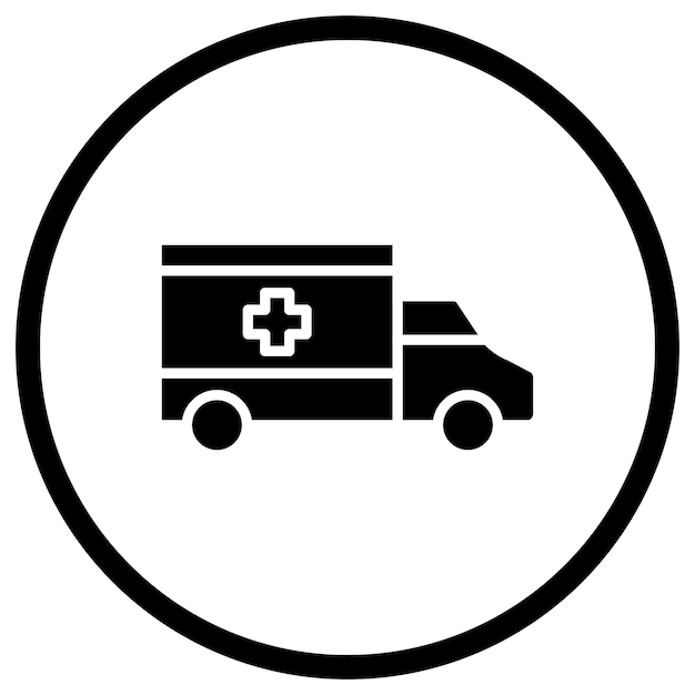 Ilustración del diseño del icono vectorial de la ambulancia