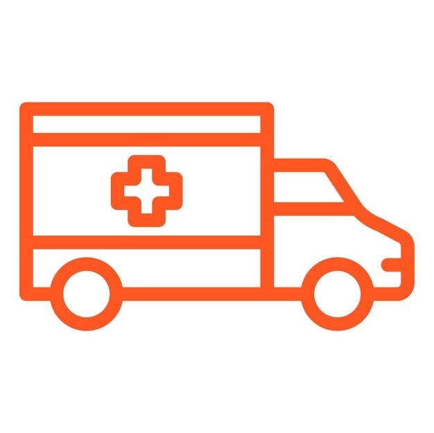 Ilustración del diseño del icono vectorial de la ambulancia