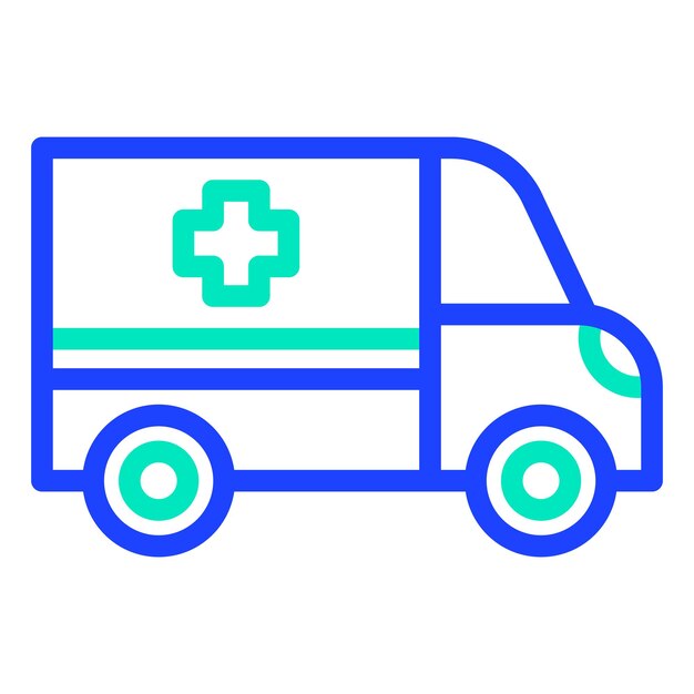 Ilustración del diseño del icono vectorial de la ambulancia