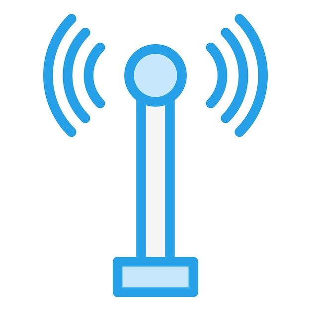 Ilustración del diseño del icono vectorial de la antena de radio