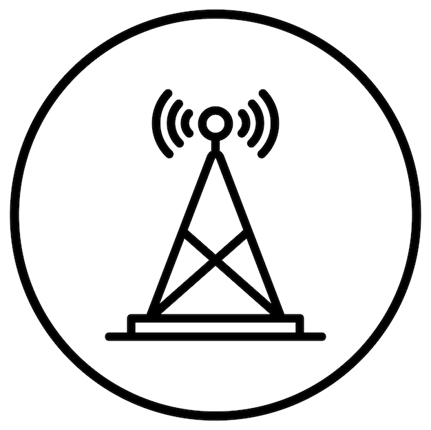 Ilustración del diseño del icono vectorial de la antena