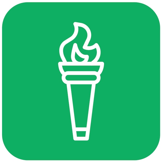 Ilustración del diseño del icono vectorial de la antorcha de fuego