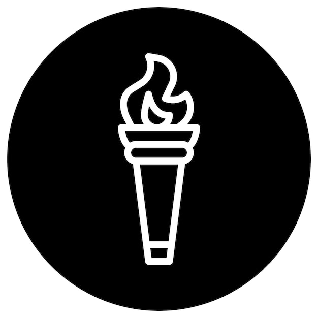 Ilustración del diseño del icono vectorial de la antorcha de fuego