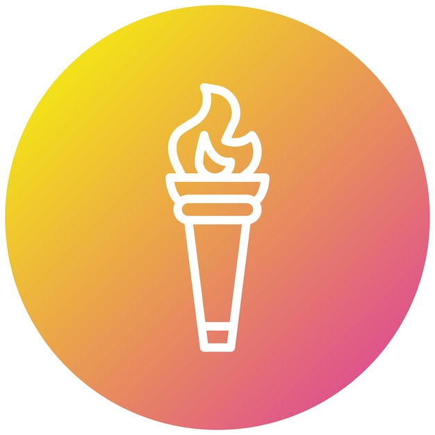 Ilustración del diseño del icono vectorial de la antorcha de fuego