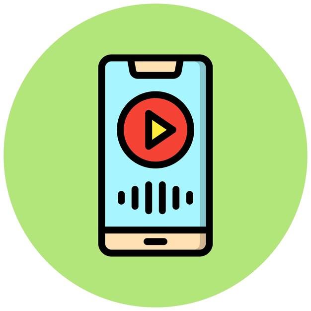 Ilustración del diseño del icono vectorial de la aplicación de música