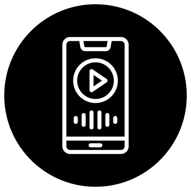 Ilustración del diseño del icono vectorial de la aplicación de música
