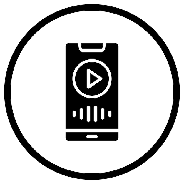 Ilustración del diseño del icono vectorial de la aplicación de música