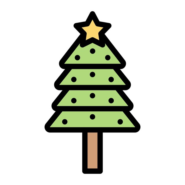 Ilustración del diseño del icono vectorial del árbol de Navidad