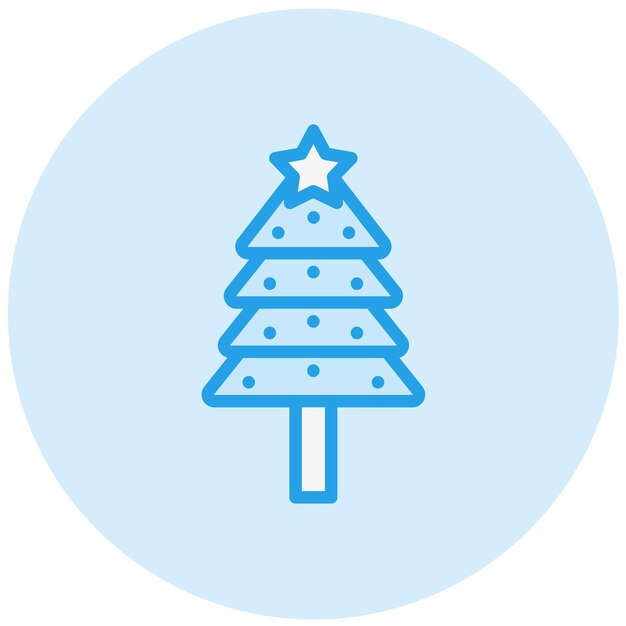 Ilustración del diseño del icono vectorial del árbol de Navidad