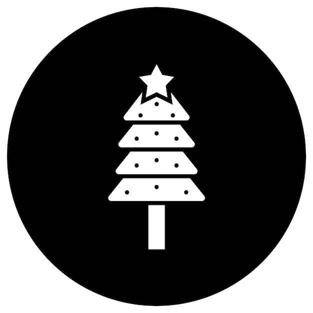 Ilustración del diseño del icono vectorial del árbol de Navidad