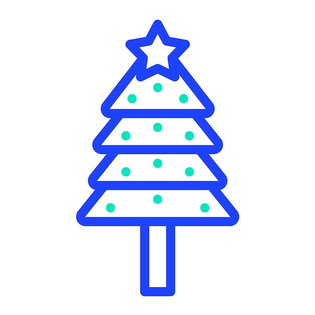 Ilustración del diseño del icono vectorial del árbol de Navidad