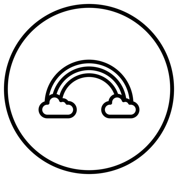 Ilustración del diseño del icono vectorial del arco iris