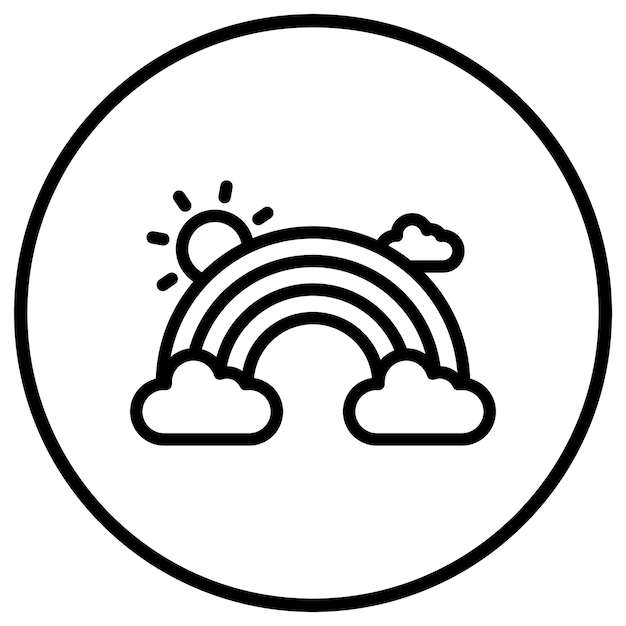 Ilustración del diseño del icono vectorial del arco iris