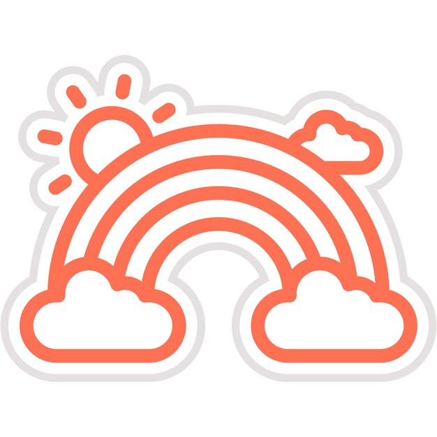 Ilustración del diseño del icono vectorial del arco iris
